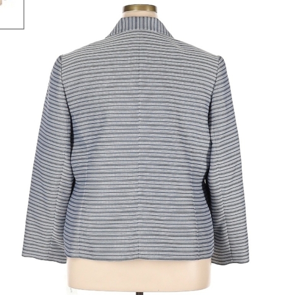 NWT Jones Studio Seperates Black White Striped Blazer Women's Size 20W Prep New - Picture 2 of 13
